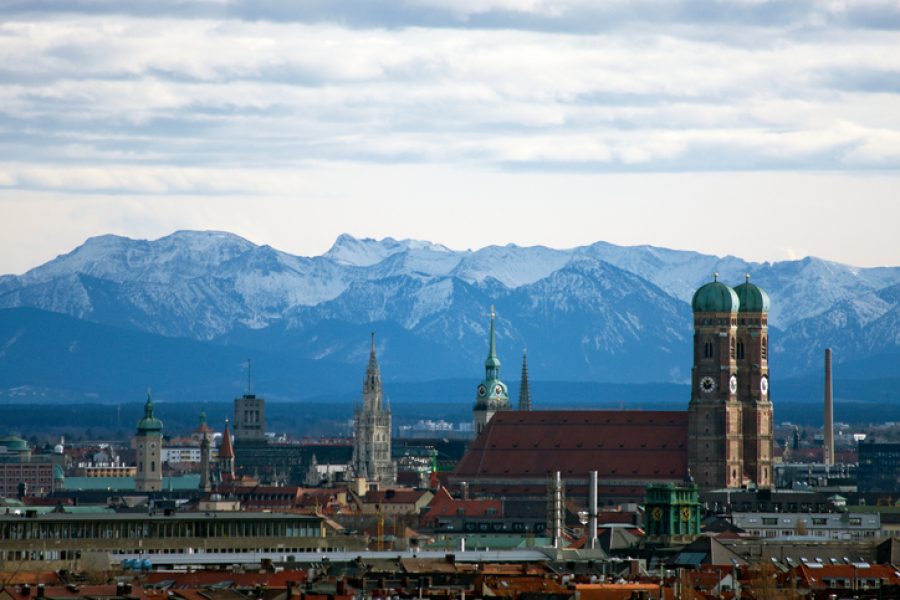 Munich Skyline and Alps, Germany.