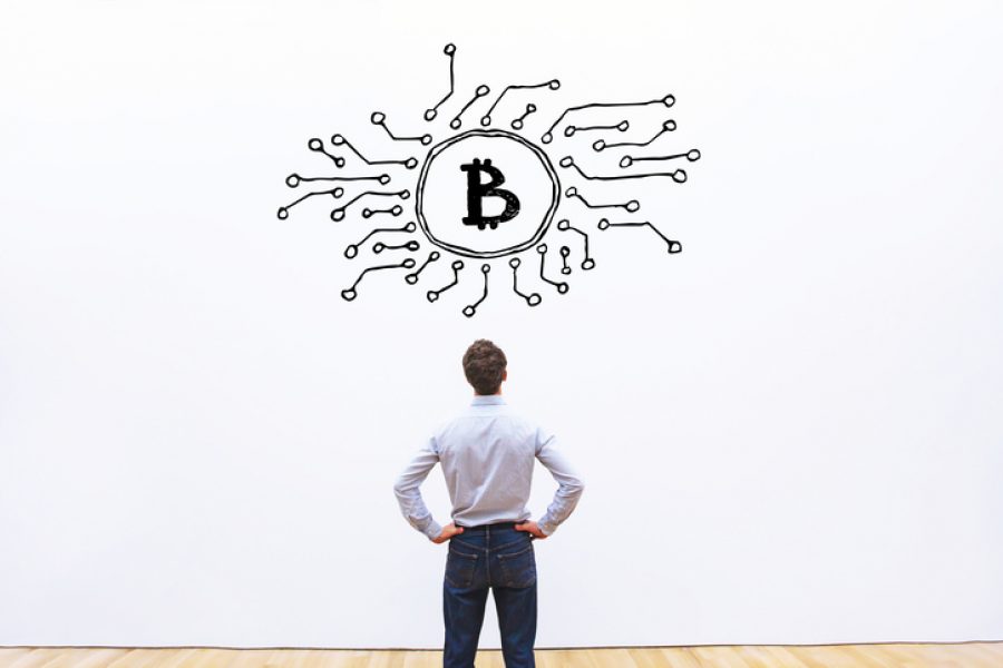 bitcoin business concept on white background